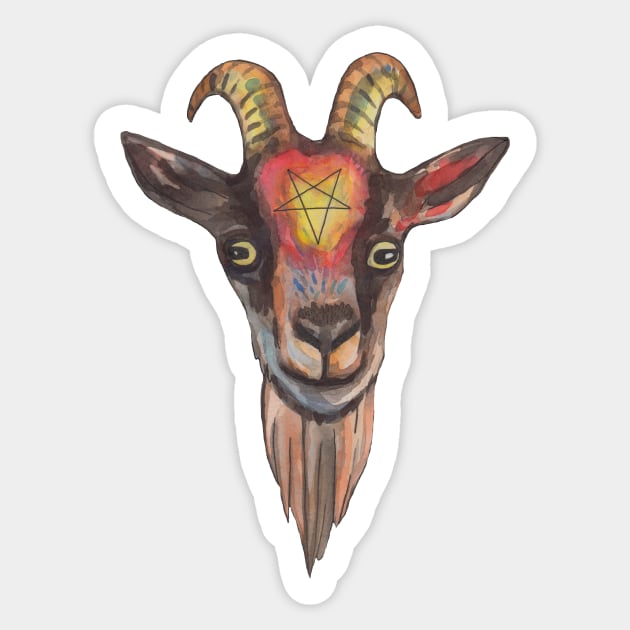 Satanic pet goat occult Sticker by deadblackpony